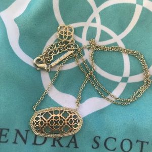 Kendra Scott Dollie Necklace Rose Gold Filigree